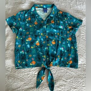 Disney Encanto Woven Tie Front Button Up Top